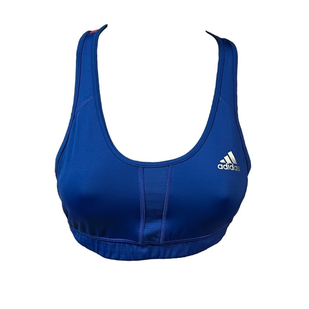 Adidas Sports Bra Size S Blue Climi Cool Racerback Medium Compression‎ Athletic - Picture 2 of 7